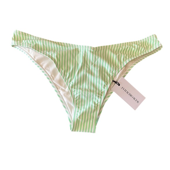 WEWOREWHAT Women's Delilah Vintage Striped Bikini Bottom Mint White XL NWT - Picture 5 of 7